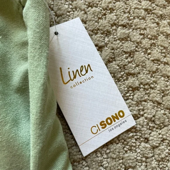 Green wide leg linen pants - Picture 5 of 10